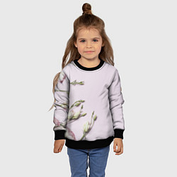 Свитшот детский Красивые Цветы на Розовом фоне, цвет: 3D-черный — фото 2