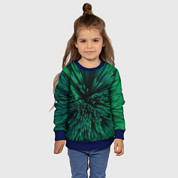 Свитшот детский Объёмные острые зелёные фигуры, цвет: 3D-синий — фото 2