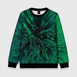Свитшот детский Объёмные острые зелёные фигуры, цвет: 3D-черный