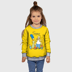 Свитшот детский Счастливые Симпсоны, цвет: 3D-меланж — фото 2
