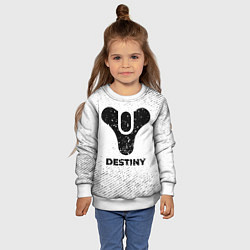 Свитшот детский Destiny с потертостями на светлом фоне, цвет: 3D-белый — фото 2