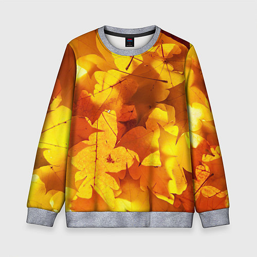 Детский свитшот Осенние золотые листья / 3D-Меланж – фото 1