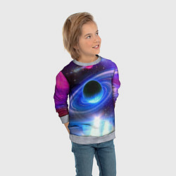 Свитшот детский Центр галактики, цвет: 3D-меланж — фото 2
