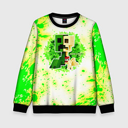 Свитшот детский Minecraft creeper green, цвет: 3D-черный