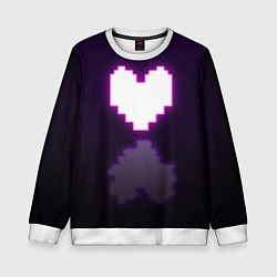Свитшот детский Undertale heart neon, цвет: 3D-белый