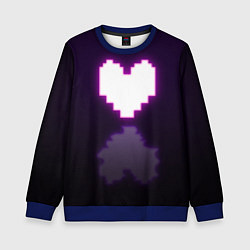 Свитшот детский Undertale heart neon, цвет: 3D-синий