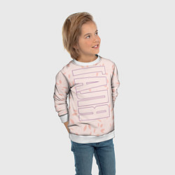 Свитшот детский Галя по-вертикали с розовым фоном, цвет: 3D-белый — фото 2