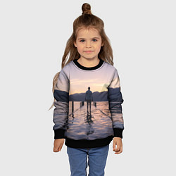 Свитшот детский Парень на затопленном пирсе, цвет: 3D-черный — фото 2