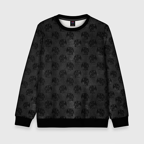 Детский свитшот Черные драконы / 3D-Черный – фото 1