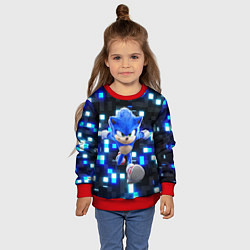 Свитшот детский Sonic neon squares, цвет: 3D-красный — фото 2