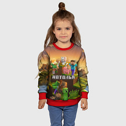 Свитшот детский Наталья Minecraft, цвет: 3D-красный — фото 2