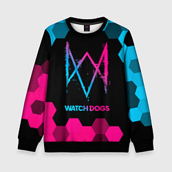 Свитшот детский Watch Dogs - neon gradient, цвет: 3D-черный