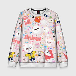 Свитшот детский Skzoo Jinniret pattern cartoon avatar, цвет: 3D-белый