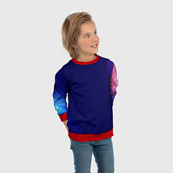 Свитшот детский Темно синий фон, цвет: 3D-красный — фото 2