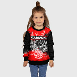 Свитшот детский Самурай - Маска Они - киберпанк, цвет: 3D-черный — фото 2
