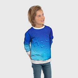Свитшот детский Вода - H2O, цвет: 3D-белый — фото 2