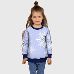 Свитшот детский Снежинок узоры, цвет: 3D-синий — фото 2
