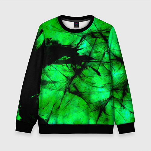 Детский свитшот Зеленый фантом / 3D-Черный – фото 1