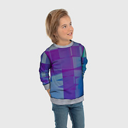 Свитшот детский Геометрические объёмные фиолетовые кубы, цвет: 3D-меланж — фото 2