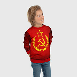 Свитшот детский СССР - старый флаг, цвет: 3D-красный — фото 2