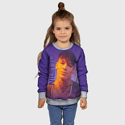 Свитшот детский Niletto на фиолетовом фоне, цвет: 3D-меланж — фото 2