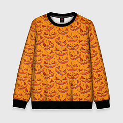 Свитшот детский Halloween Pumpkin Pattern, цвет: 3D-черный