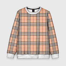 Свитшот детский Королевский тартан, цвет: 3D-белый