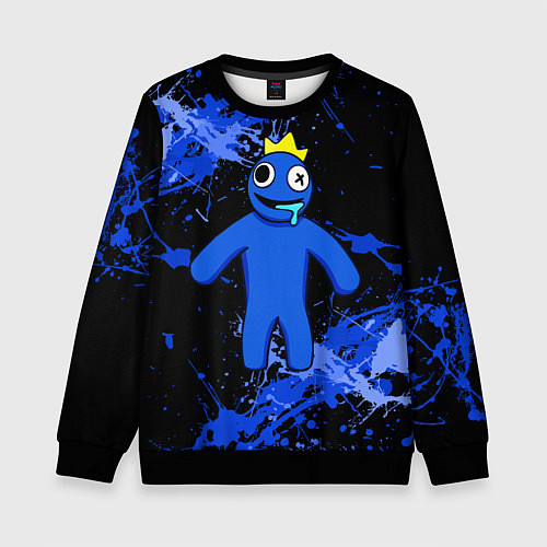 Детский свитшот Радужные друзья - Синий / 3D-Черный – фото 1