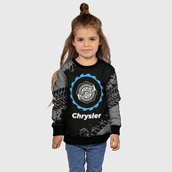 Свитшот детский Chrysler в стиле Top Gear со следами шин на фоне, цвет: 3D-черный — фото 2