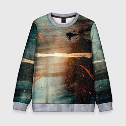 Свитшот детский Светло-синий абстрактный фон и брызки красок, цвет: 3D-меланж