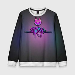 Свитшот детский Stray logo neon, цвет: 3D-белый