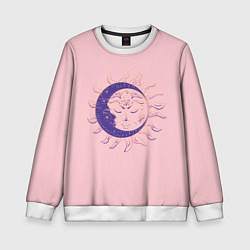 Свитшот детский Спящие солнце и месяц в стиле модерн, цвет: 3D-белый