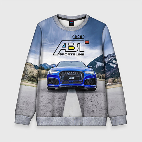 Детский свитшот Audi ABT - sportsline на трассе / 3D-Меланж – фото 1