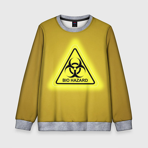 Детский свитшот Biohazard - биологическая опасность / 3D-Меланж – фото 1