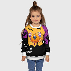 Свитшот детский Одноглазая тыква, цвет: 3D-белый — фото 2