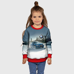 Свитшот детский Крутая бэха мчится по лесной дороге, цвет: 3D-красный — фото 2