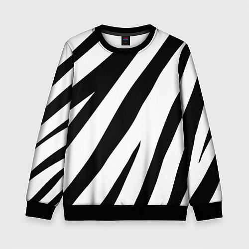 Детский свитшот Камуфляж зебры / 3D-Черный – фото 1