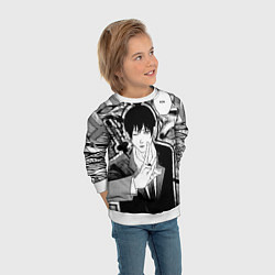 Свитшот детский Аки Человек Бензопила, цвет: 3D-белый — фото 2