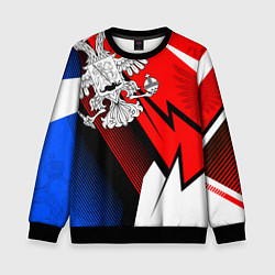 Свитшот детский Герб России - спортивный, цвет: 3D-черный