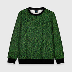 Свитшот детский Зеленая камуфляжная трава, цвет: 3D-черный