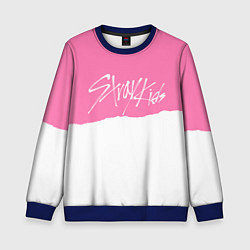 Свитшот детский Stray Kids pink and white, цвет: 3D-синий