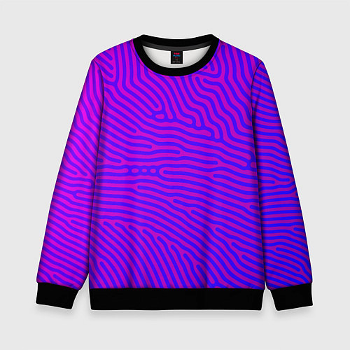 Детский свитшот Фиолетовые линии / 3D-Черный – фото 1