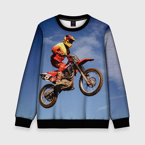 Детский свитшот Мотофристайл / 3D-Черный – фото 1
