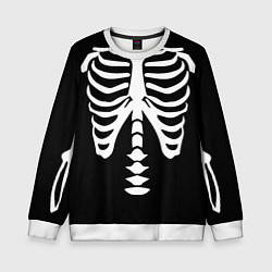 Свитшот детский Скелет костюм верх, цвет: 3D-белый