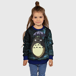 Свитшот детский Totoro in rain forest, цвет: 3D-синий — фото 2