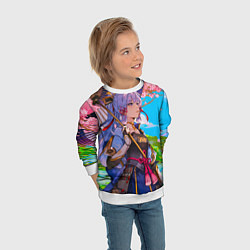 Свитшот детский Аяка с зонтиком, цвет: 3D-белый — фото 2