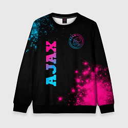 Детский свитшот Ajax - neon gradient: надпись, символ