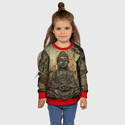 Свитшот детский Статуя Будды, цвет: 3D-красный — фото 2
