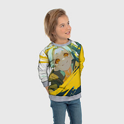 Свитшот детский Киберпанк: Бегущие по краю Ребекка, цвет: 3D-меланж — фото 2