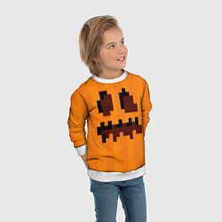 Свитшот детский Тыква - Майнкрафт - Хеллоуин, цвет: 3D-белый — фото 2